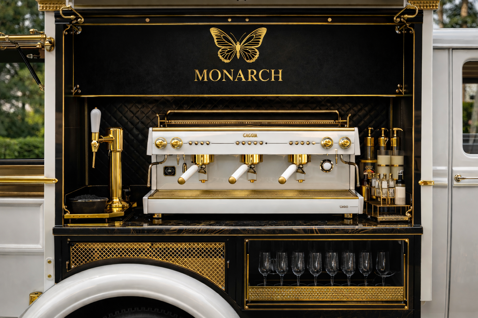 Gaggia espresso machine with brass fittings